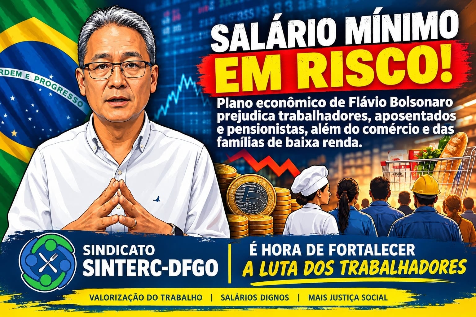 Salário mínimo em risco! Plano econômico de Flávio Bolsonaro prejudica trabalhadores, aposentados e pensionistas